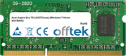 Aspire One 753 (AO753-xxx) (Windows 7 Home and Basic) 2GB Module - 204 Pin 1.5v DDR3 PC3-8500 SoDimm (128x8)