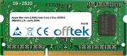 Mac mini 2.0GHz Intel Core 2 Duo (DDR3) (MB463LL/A - early 2009) 2GB Module - 204 Pin 1.5v DDR3 PC3-8500 SoDimm