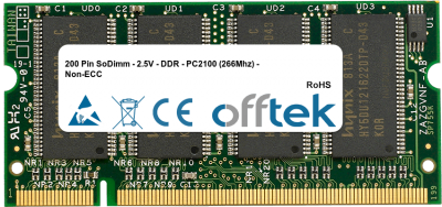  200 Pin SoDimm - 2.5V - DDR - PC2100 (266Mhz) - Non-ECC 128MB Module