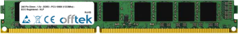  240 Pin Dimm - DDR3 - PC3-10600 (1333Mhz) - ECC Registered - VLP 8GB Module