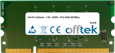  144 Pin SoDimm - 1.8V - DDR2 - PC2-5300 (667Mhz) 1GB Module