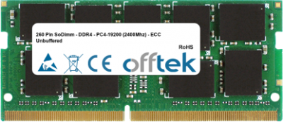  260 Pin SoDimm - DDR4 - PC4-19200 (2400Mhz) - ECC Unbuffered 8GB Module