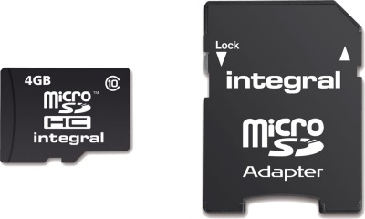 Integral Micro SDHC (with Adaptor) (Class 10 - 20x) 4GB Card (Class 10)