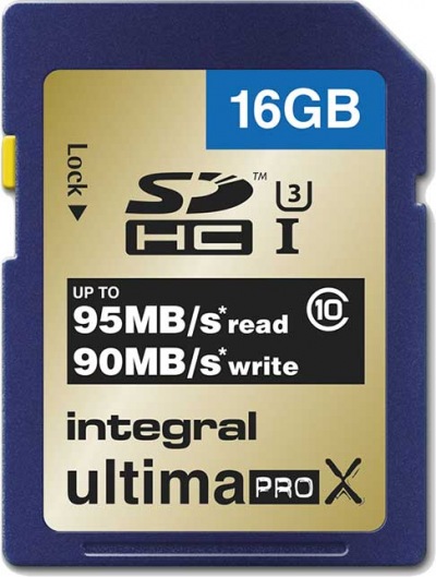 Integral SDHC (Class 10 - 95x) 16GB Card (Class10 - 95MB/s)