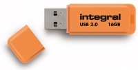 Integral Neon USB 3.0 Flash Drive 16GB Drive (Orange)